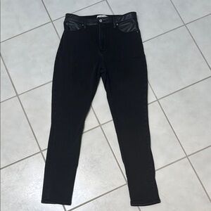 Abercrombie Skinny Black Jeans with Leather Pockets - Sz 12L